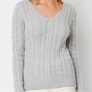 Grey sweater cable knit cotton